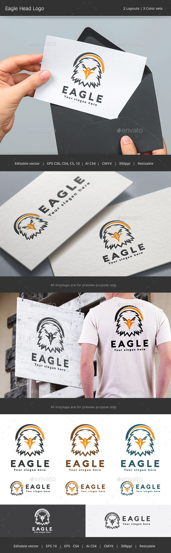 Eagle Head Logo - Animals Logo Templates