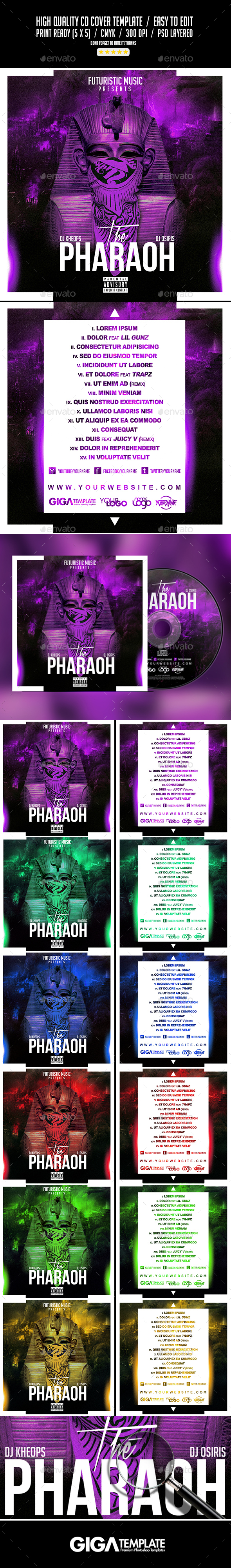 The Pharaoh | Mixtape Tape Album CD Cover Template - CD & DVD Artwork Print Templates
