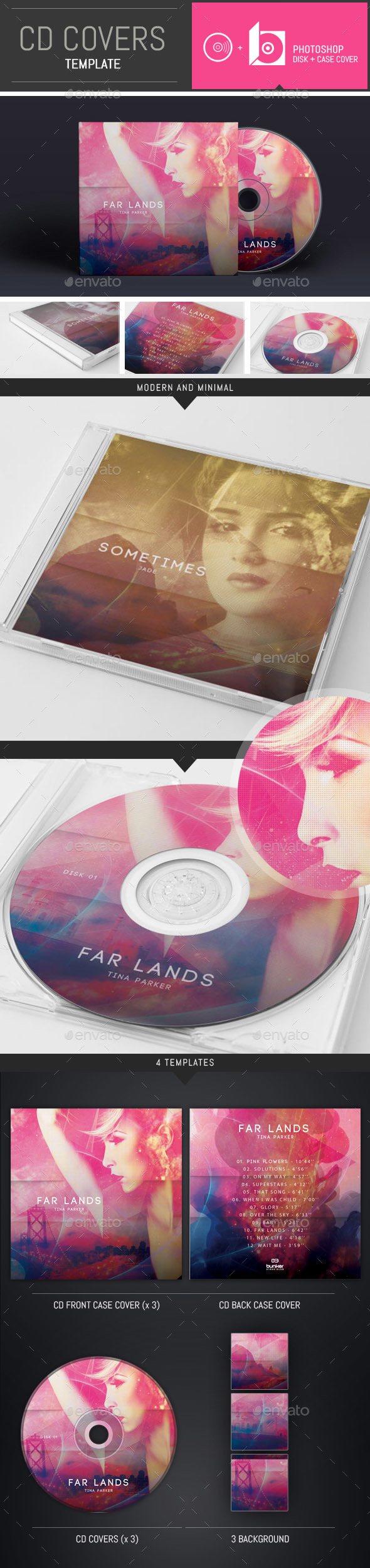 Emotional DJ / Musician CD Cover Template - CD & DVD Artwork Print Templates