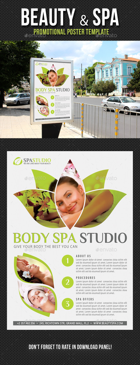 Beauty and Spa Poster Template V02 - Signage Print Templates
