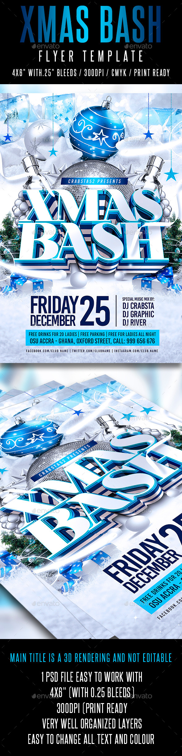 Xmas Bash Flyer Template - Flyers Print Templates