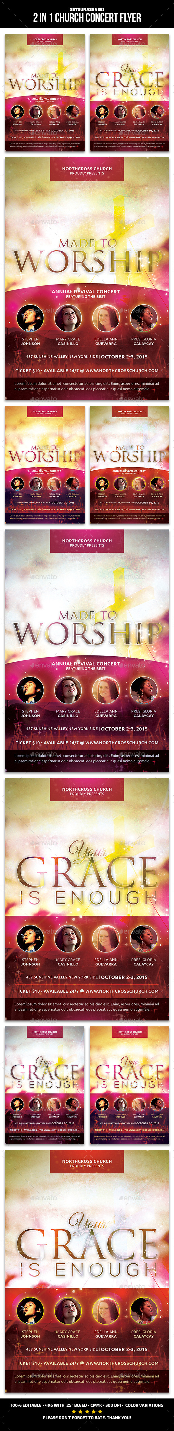 2 in 1 Church Concert Flyer - Church Flyers