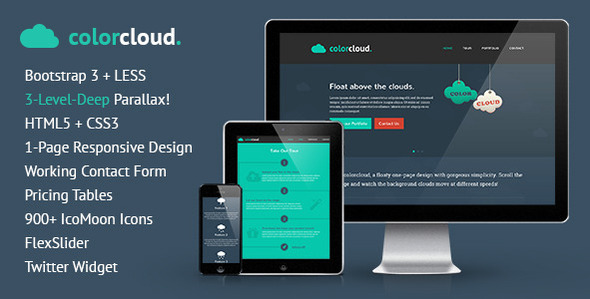 ColorCloud - One-Page Design, 3-Layer Parallax  by simonswiss