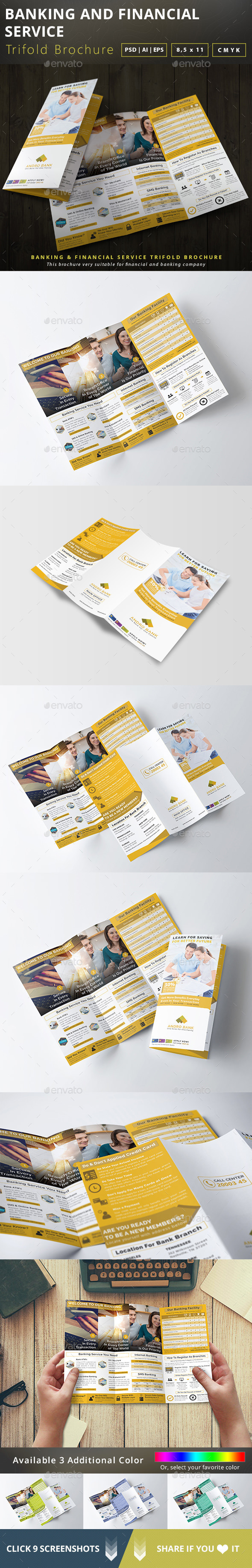 Banking and Financial Service Trifold Brochure - Brochures Print Templates
