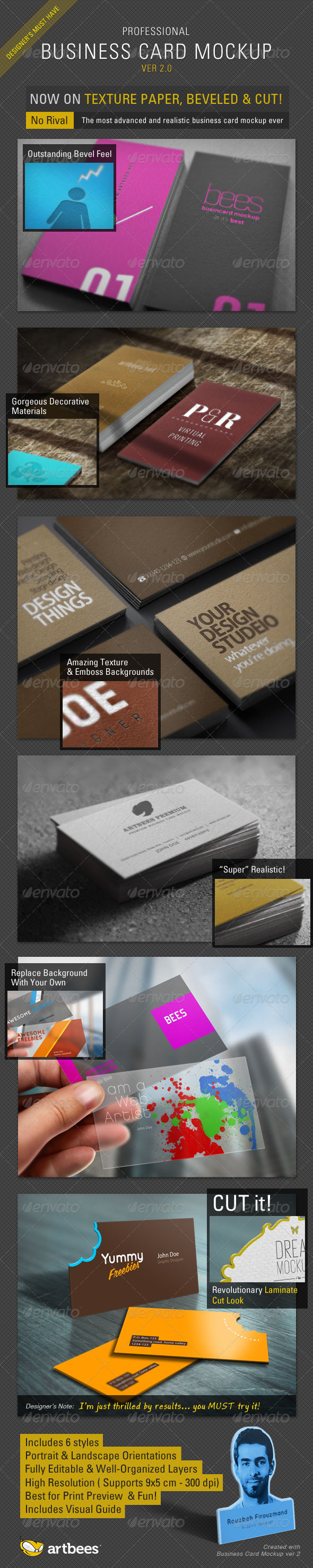 Business Card Mockup Pro - ver 2.0 - Business Cards Print