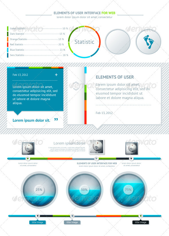 Elements of User Interface for Web - Web Elements Vectors