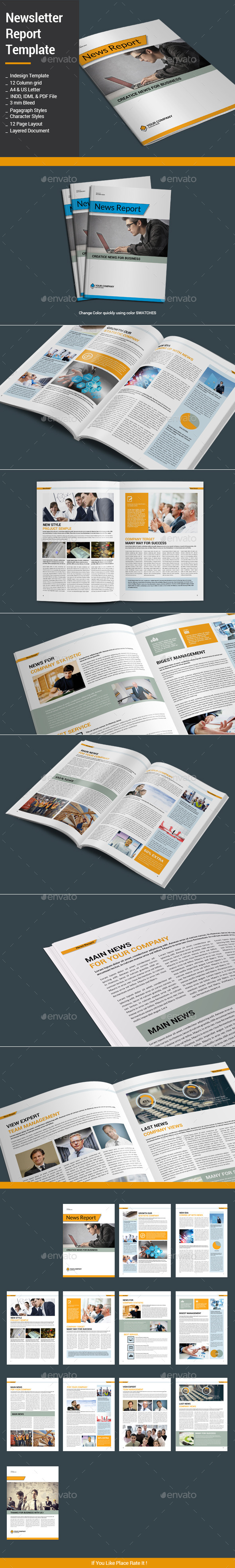Newsletter Report Template - Newsletters Print Templates
