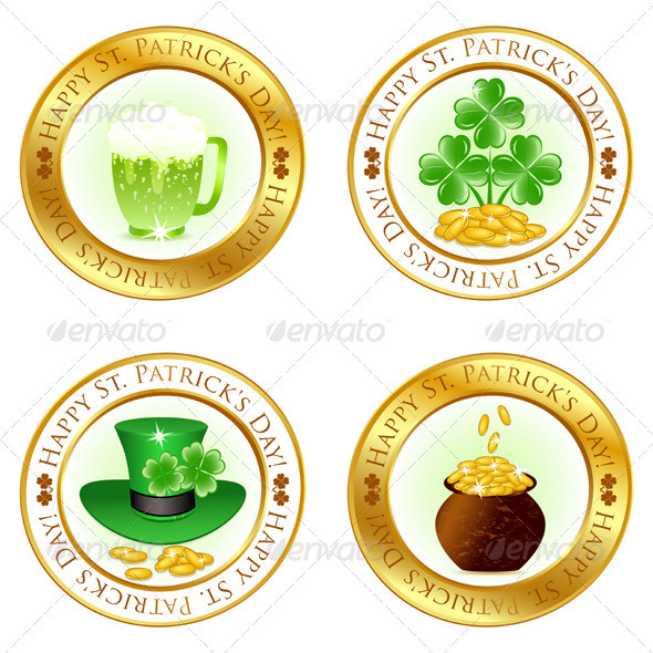 Set of Four Glossy Icons 