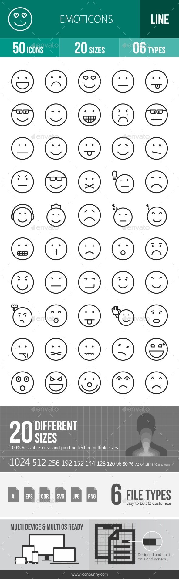 Emoticons Line Icons - Icons