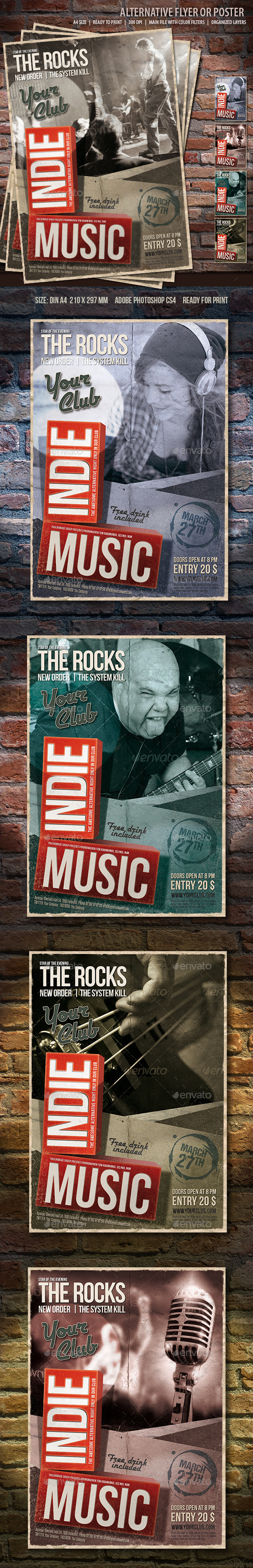 Indie Music Flyer - Concerts Events