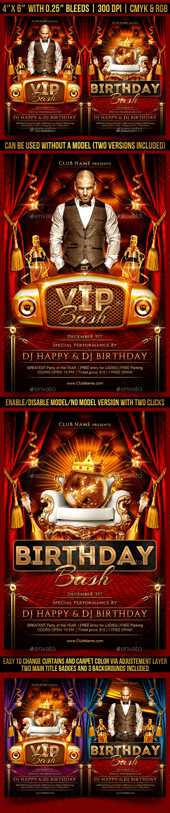 VIP Bash Flyer Template - Clubs & Parties Events