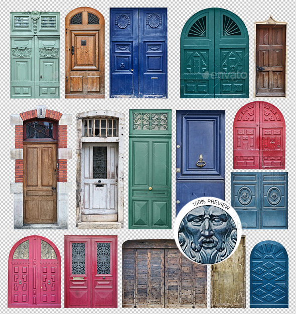 16 Old Doors - Home & Office Isolated Objects