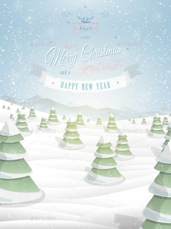 Christmas Greeting Template Vector Illustration. - Christmas Seasons/Holidays