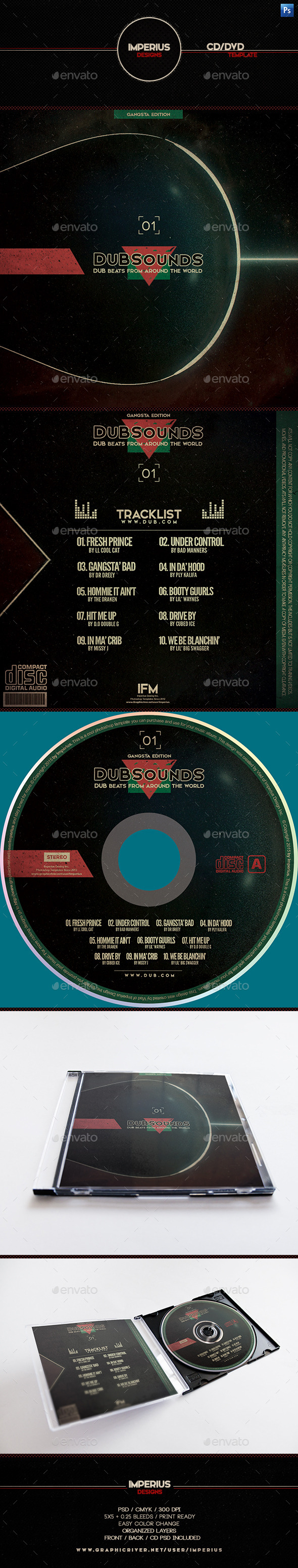 DubSounds CD/DVD Cover - CD & DVD Artwork Print Templates