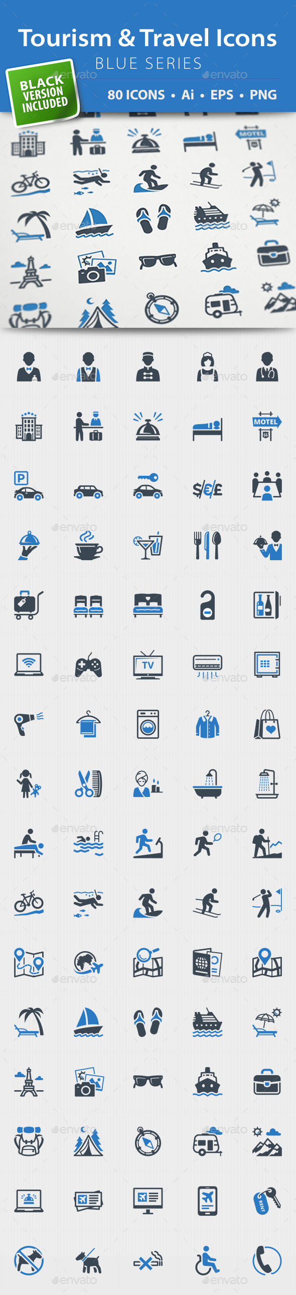 Tourism & Travel Icons - Blue Series - Icons