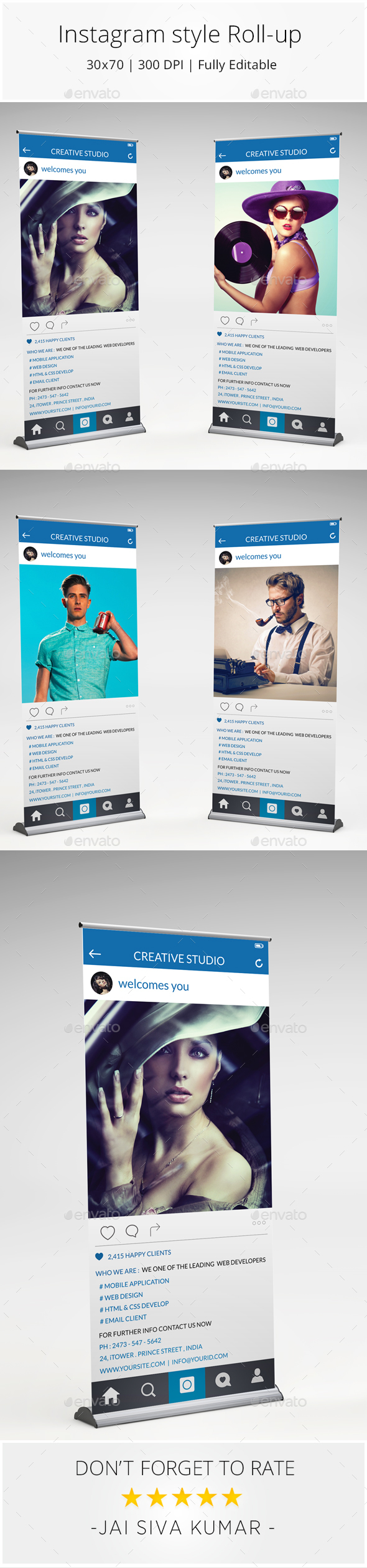 Instagram Style Rollup Banner - Signage Print Templates