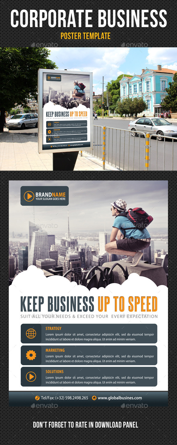 Corporate Business Poster Template V04 - Signage Print Templates