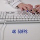 Girl With Manicure Prints On White Keyboard - VideoHive Item for Sale