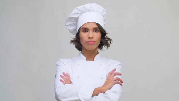 Smiling Female Chef in Toque alt