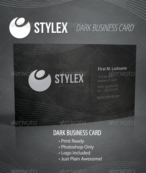 Stylex - Dark Business Card - Business Cards Print Templates