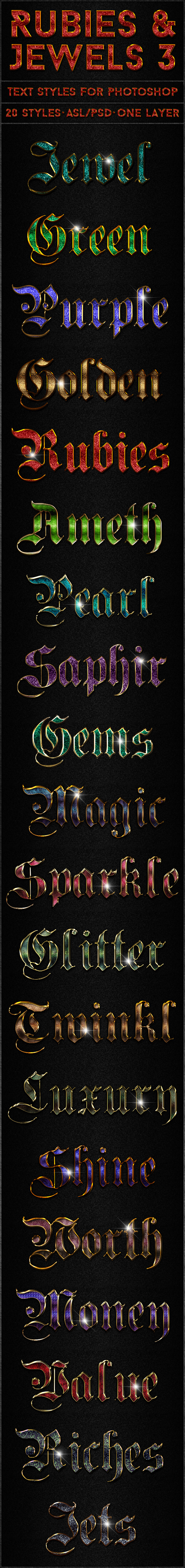 Rubies & Jewels 3 - Text Styles - Text Effects Styles