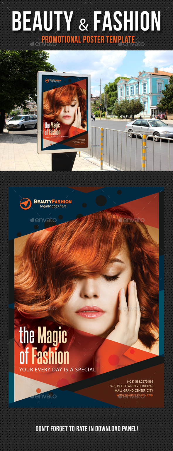 Beauty and Fashion Poster Template V03 - Signage Print Templates