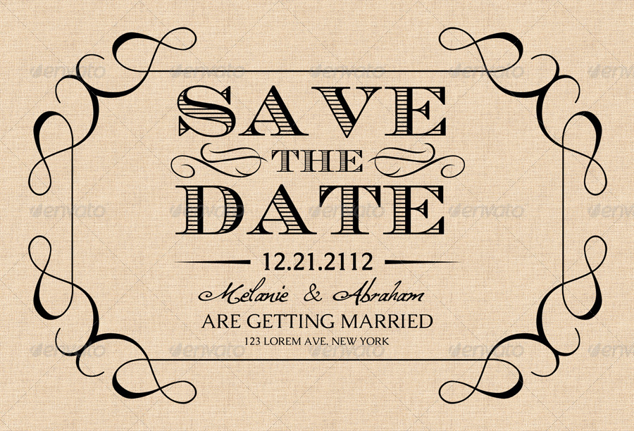 Old Vintage Save The Date Cards By Equipo3 Graphicriver