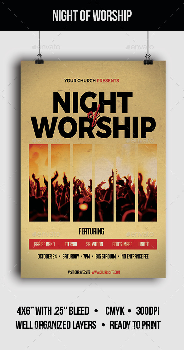 Night of Worship - Flyer by jamesgulfan | GraphicRiver