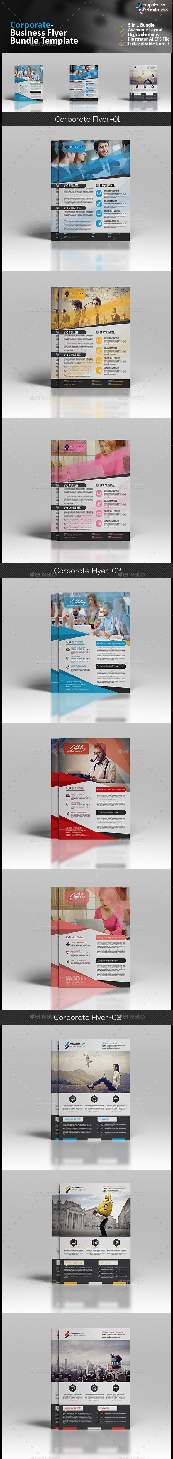 Corporate Flyer Bundle 3 in 1 - Corporate Flyers