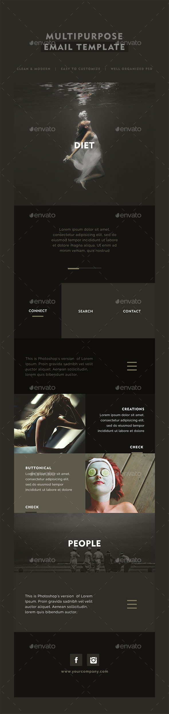 Diet Multipurpose Email Template - E-newsletters Web Elements