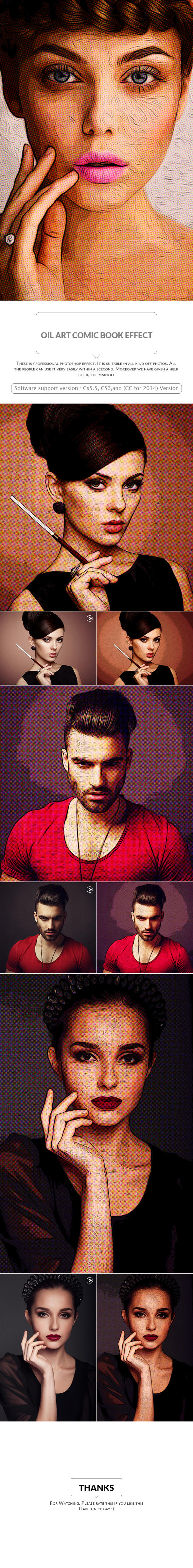 Oil Art Comic Book Effect - Photo Effects Actions