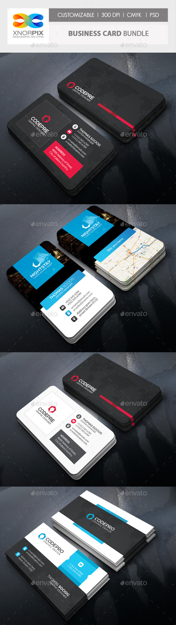Business Card Bundle 3 in 1-Vol 62 - Corporate Business Cards