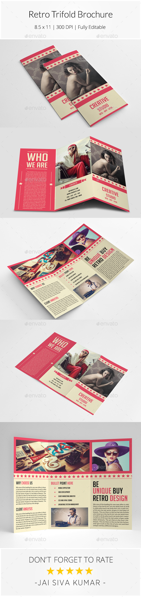 Retro Style Trifold Brochure - Informational Brochures