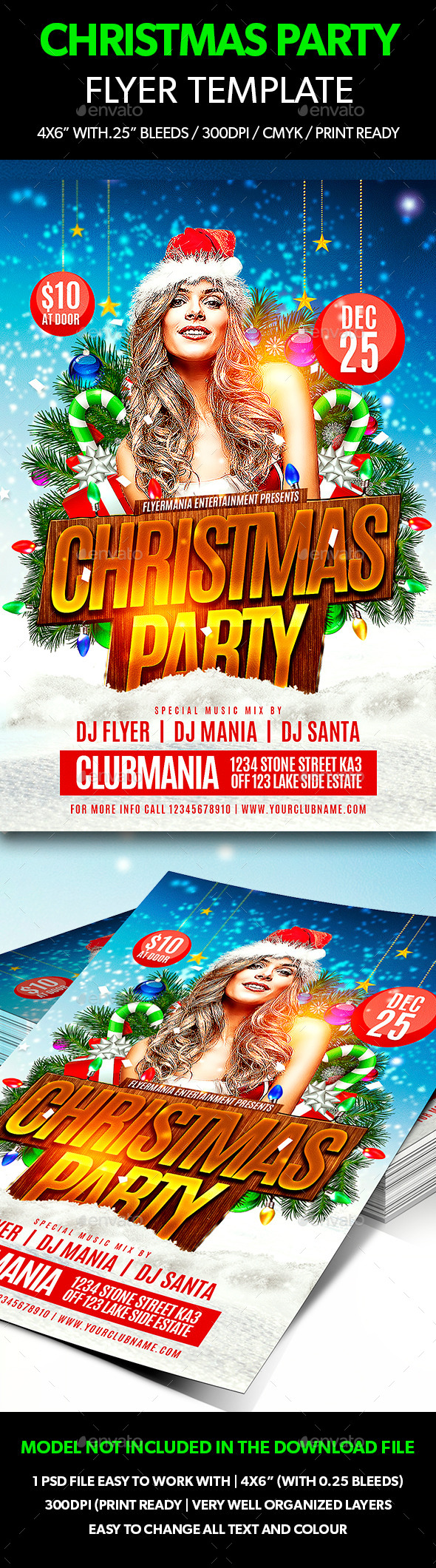 Christmas Party Flyer Template - Holidays Events