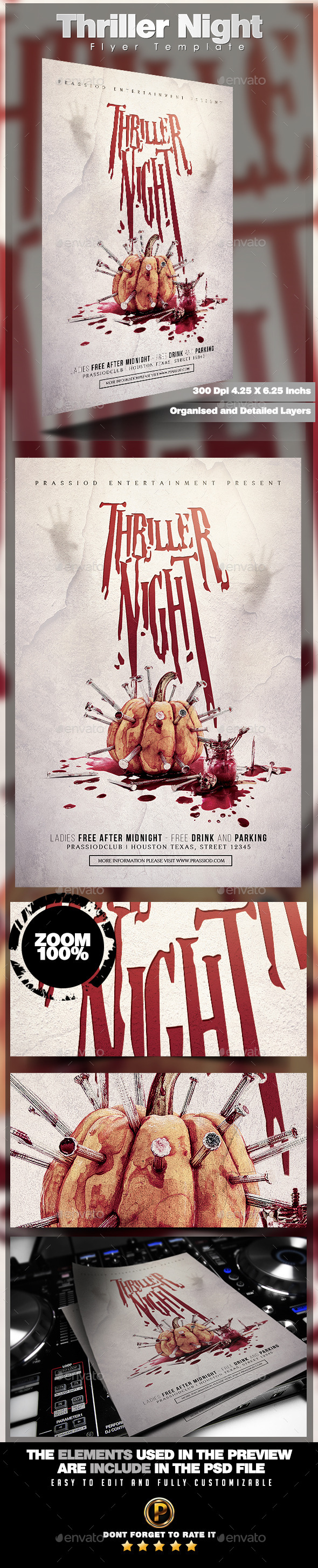 Thriller Night Flyer Template - Clubs & Parties Events