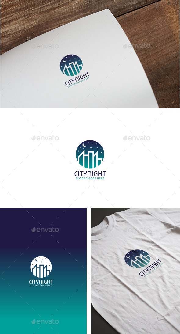 City Night Logo - Buildings Logo Templates