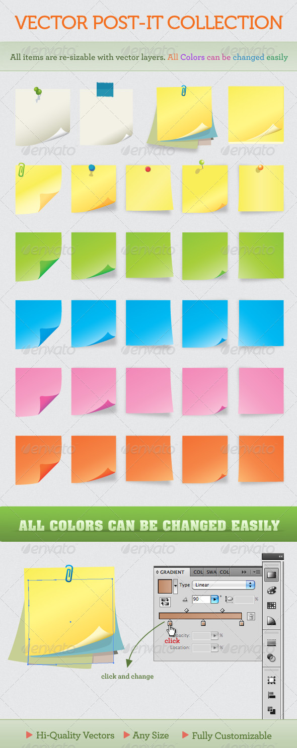 Notes and post-it collection - Backgrounds Decorative