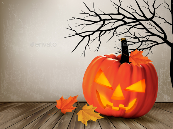 Halloween Background with a Jack O Lantern - Halloween Seasons/Holidays