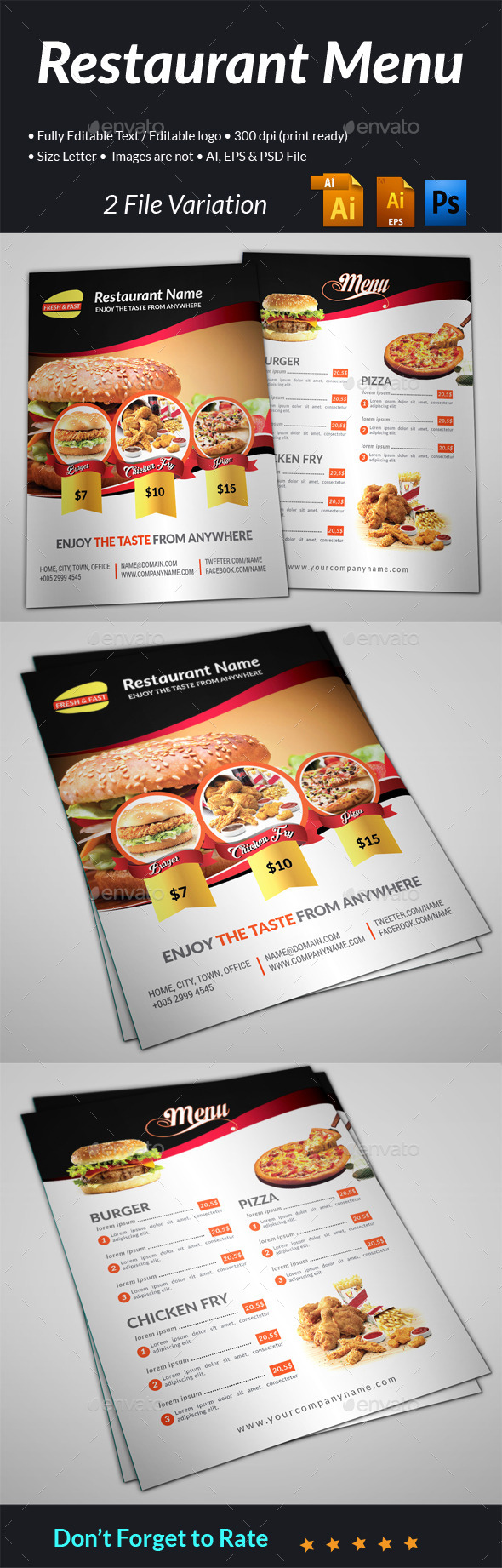 Food menu - Food Menus Print Templates