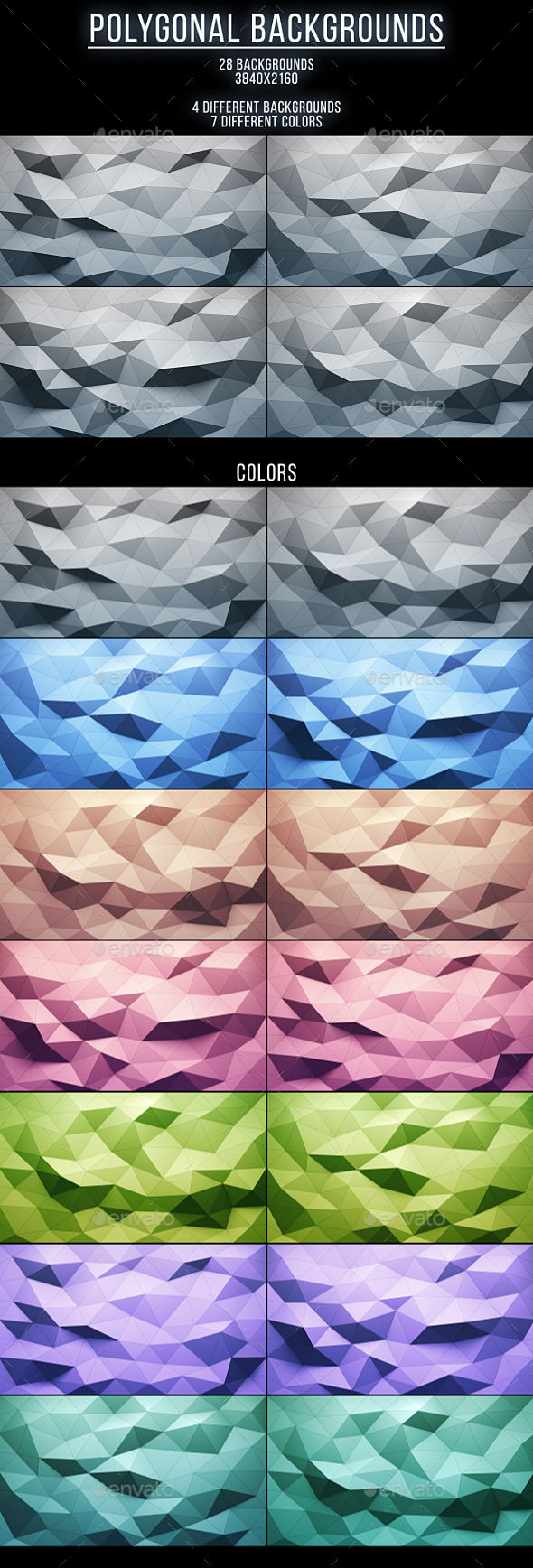 28 Polygonal Backgrounds - Abstract Backgrounds