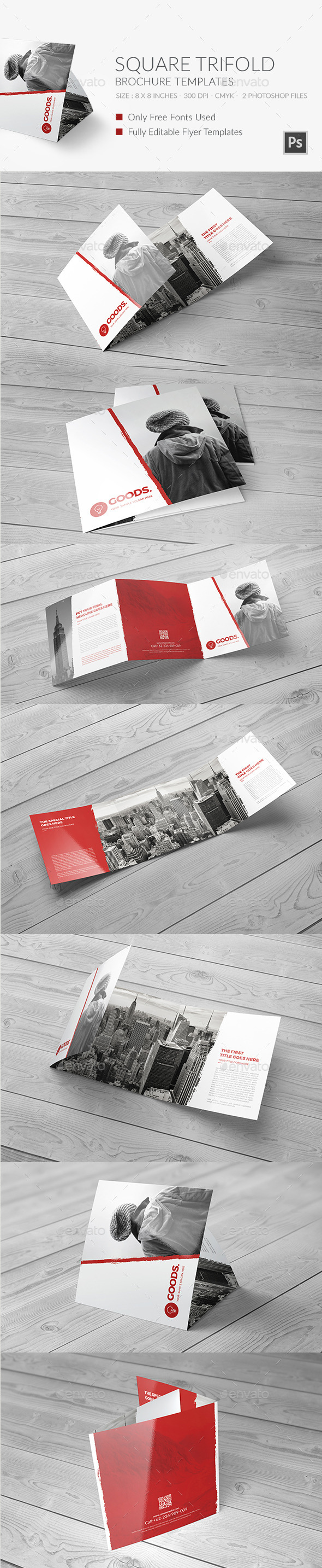 Square Trifold Brochure 7 - Brochures Print Templates