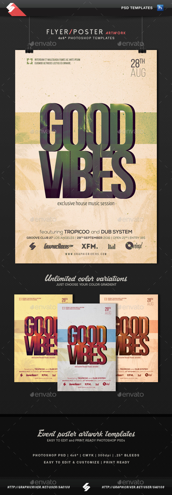 Good Vibes - Party Flyer Template - Clubs & Parties Events