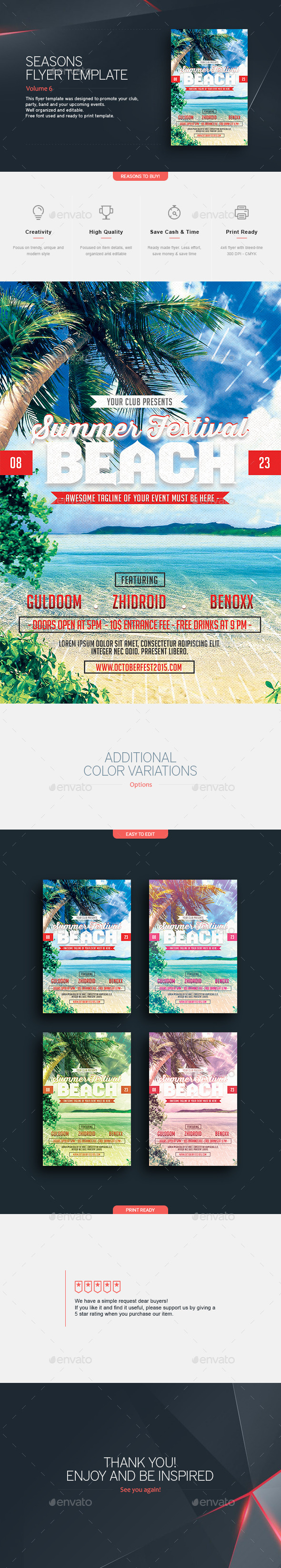 Summer Festival- Flyer Template - Clubs & Parties Events