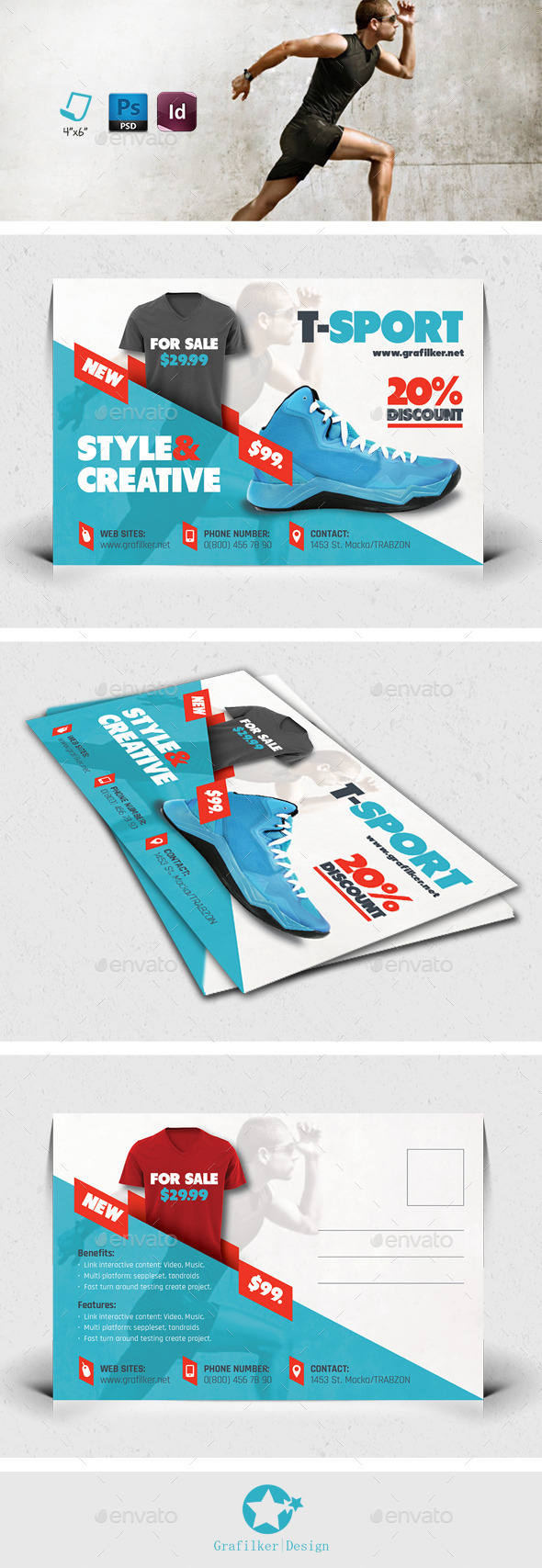 Sport Shop Postcard Templates - Cards & Invites Print Templates