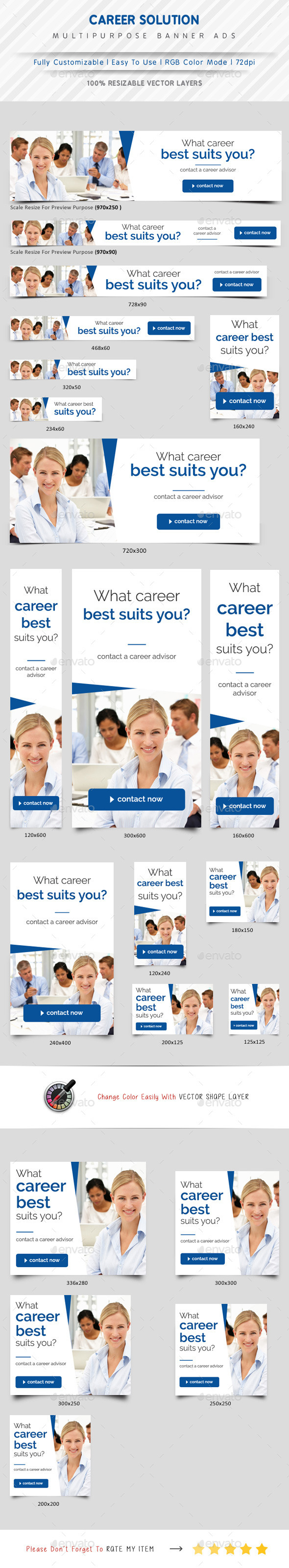 Career Solution Web Banner Ads - Banners & Ads Web Elements