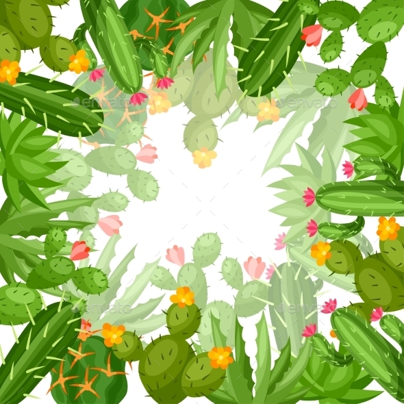 Cactuses And Plants Abstract Natural Background - Flowers & Plants Nature