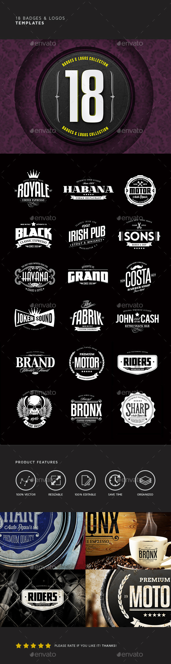 18 Badges & Logos Bundle - Badges & Stickers Web Elements