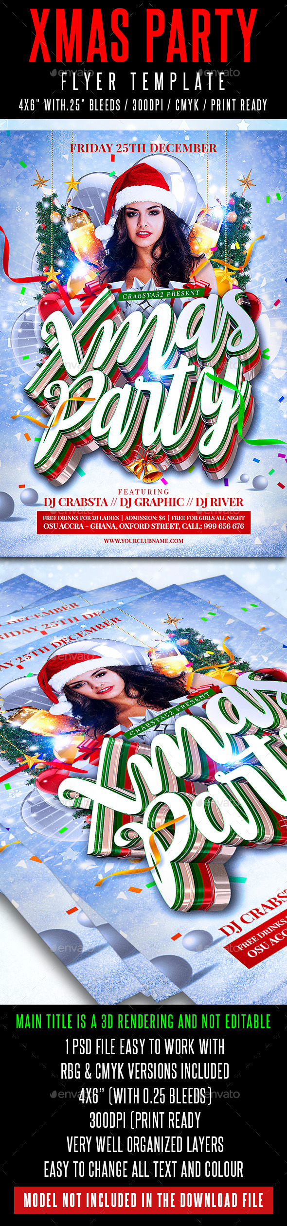 Xmas Party Flyer Template - Flyers Print Templates