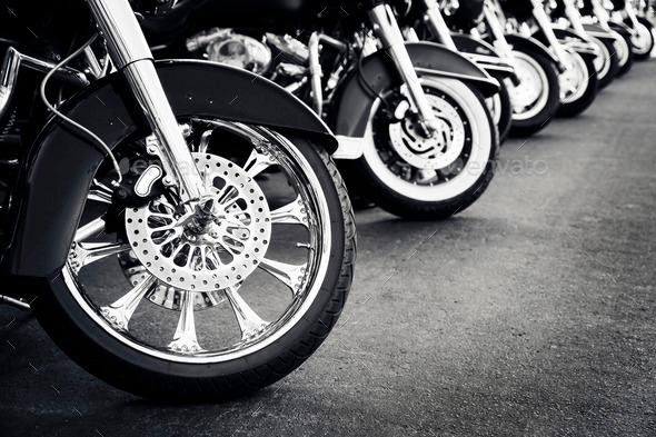 Motorcycles parking - Stock Photo - Images