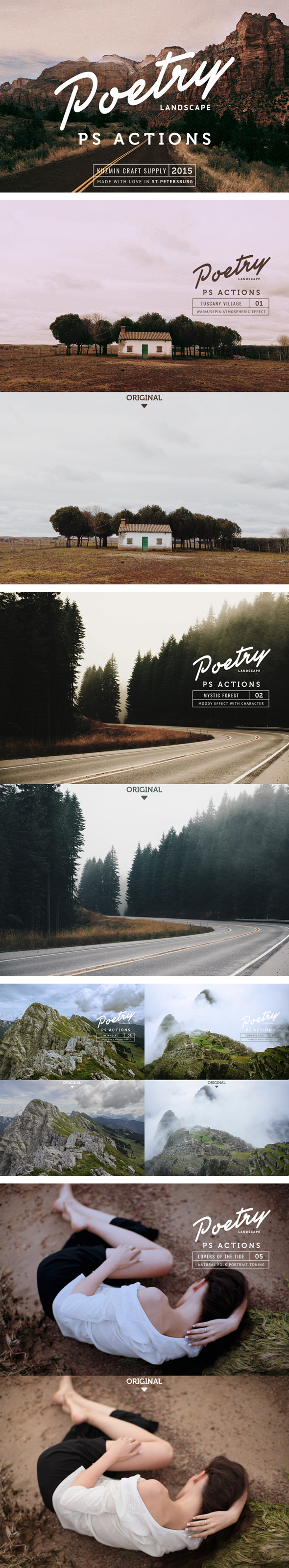 Poetry Photoshop Landscape Actions - Photo Effects Actions